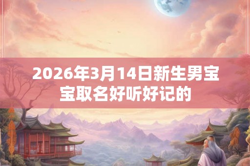 2026年3月14日新生男宝宝取名好听好记的
