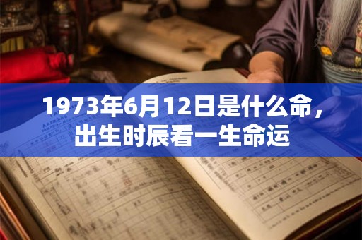 1973年6月12日是什么命，出生时辰看一生命运