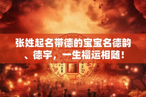 张姓起名带德的宝宝名德韵、德宇，一生福运相随！