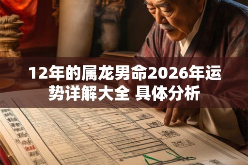 12年的属龙男命2026年运势详解大全 具体分析