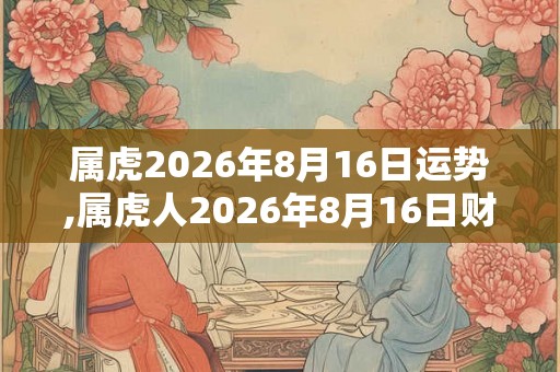 属虎2026年8月16日运势,属虎人2026年8月16日财运,生肖虎2026年8月16日运势
