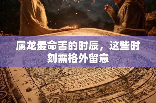 属龙最命苦的时辰，这些时刻需格外留意