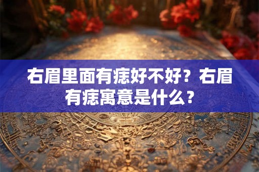 右眉里面有痣好不好？右眉有痣寓意是什么？