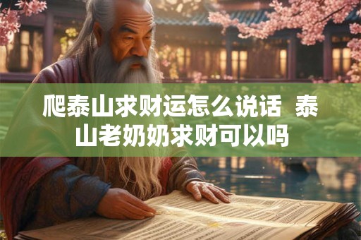 爬泰山求财运怎么说话  泰山老奶奶求财可以吗