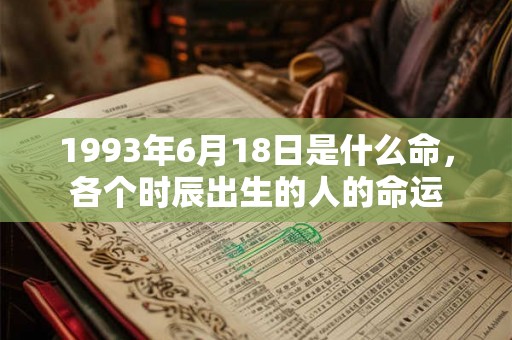 1993年6月18日是什么命，各个时辰出生的人的命运
