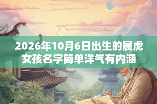 2026年10月6日出生的属虎女孩名字简单洋气有内涵