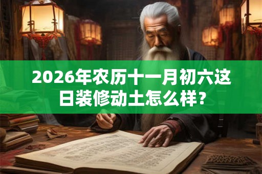 2026年农历十一月初六这日装修动土怎么样？