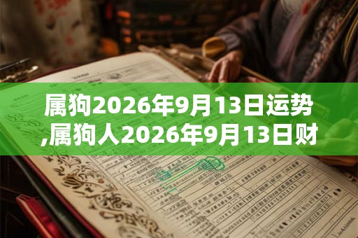 属狗2026年9月13日运势,属狗人2026年9月13日财运,生肖狗2026年9月13日运势