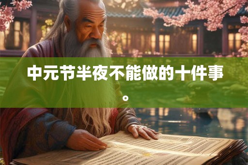 中元节半夜不能做的十件事。