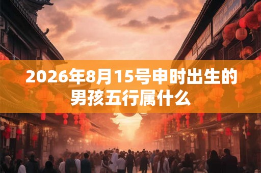2026年8月15号申时出生的男孩五行属什么