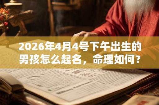 2026年4月4号下午出生的男孩怎么起名,命理如何? 2026年4月4号下午出生的男孩怎么起名,命理如何?