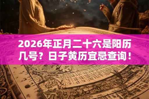 2026年正月二十六是阳历几号？日子黄历宜忌查询！