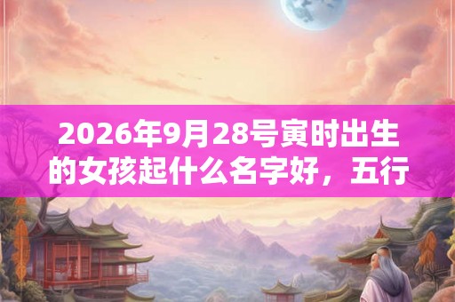 2026年9月28号寅时出生的女孩起什么名字好，五行属什么