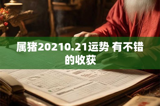属猪20210.21运势 有不错的收获