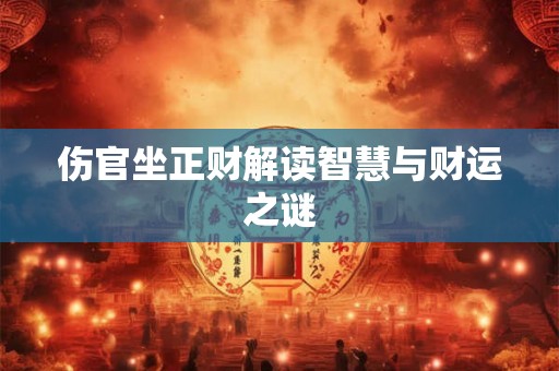 伤官坐正财解读智慧与财运之谜