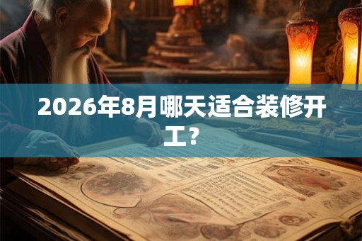 2026年8月哪天适合装修开工？