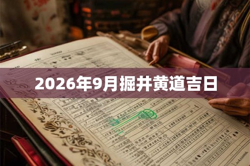 2026年9月掘井黄道吉日