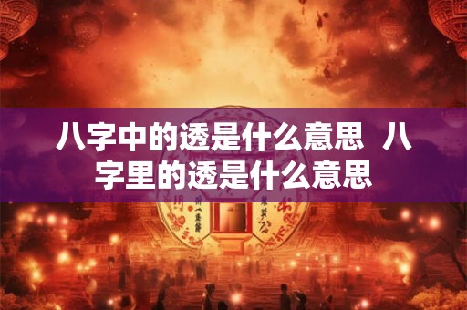 八字中的透是什么意思  八字里的透是什么意思