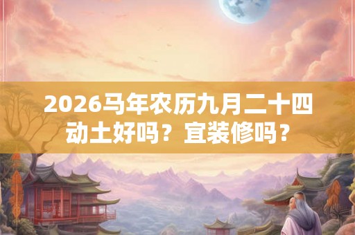 2026马年农历九月二十四动土好吗?宜装修吗? 2026马年农历九月二十四动土好吗?宜装修吗?