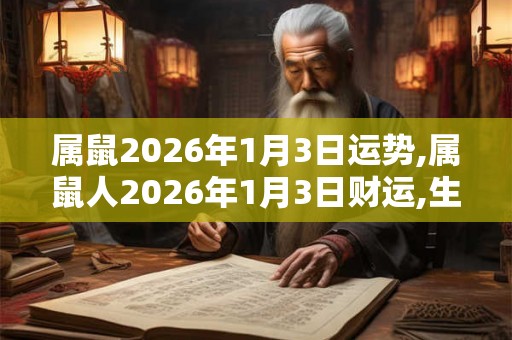 属鼠2026年1月3日运势,属鼠人2026年1月3日财运,生肖鼠2026年1月3日运势