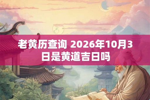 老黄历查询 2026年10月3日是黄道吉日吗 老黄历查询 2026年10月3日是黄道吉日吗