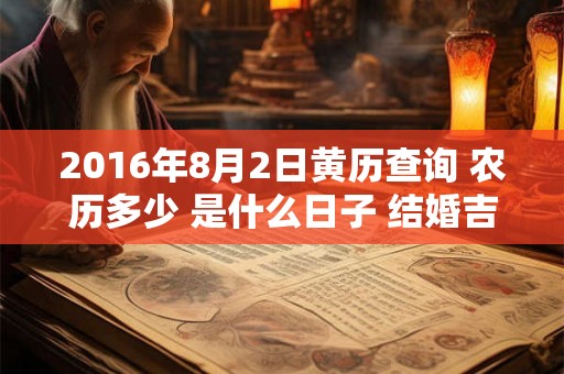 2016年8月2日黄历查询 农历多少 是什么日子 结婚吉时 2016年8月2日黄历查询 农历多少 是什么日子 结婚吉时