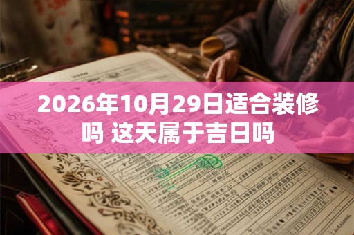 2026年10月29日适合装修吗 这天属于吉日吗