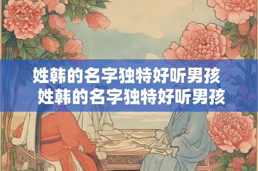 姓韩的名字独特好听男孩  姓韩的名字独特好听男孩两个字