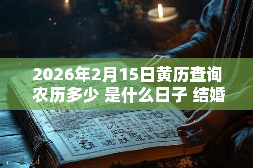2026年2月15日黄历查询 农历多少 是什么日子 结婚吉时 2026年2月15日黄历查询 农历多少 是什么日子 结婚吉时