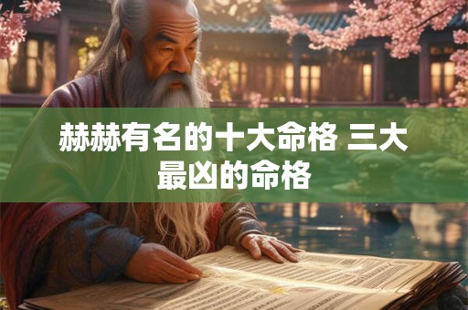 赫赫有名的十大命格 三大最凶的命格