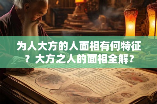 为人大方的人面相有何特征？大方之人的面相全解？