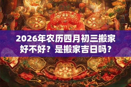 2026年农历四月初三搬家好不好？是搬家吉日吗？