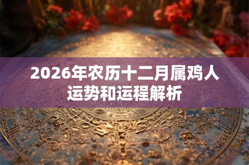 2026年农历十二月属鸡人运势和运程解析 2026年农历十二月属鸡人运势和运程解析
