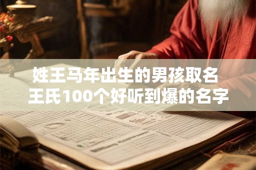 姓王马年出生的男孩取名 王氏100个好听到爆的名字