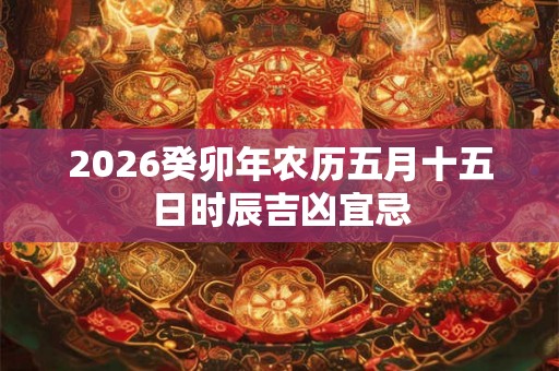 2026癸卯年农历五月十五日时辰吉凶宜忌 2026癸卯年农历五月十五日时辰吉凶宜忌
