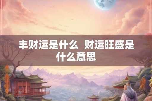 丰财运是什么  财运旺盛是什么意思