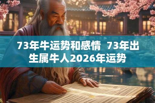 73年牛运势和感情  73年出生属牛人2026年运势