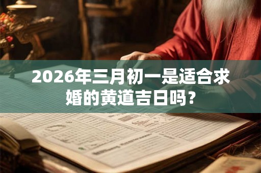 2026年三月初一是适合求婚的黄道吉日吗？