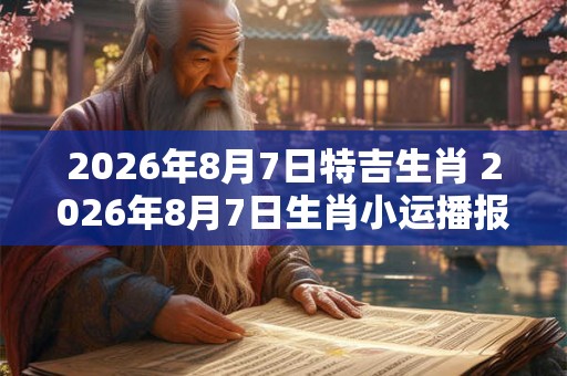 2026年8月7日特吉生肖 2026年8月7日生肖小运播报