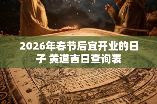 2026年春节后宜开业的日子 黄道吉日查询表