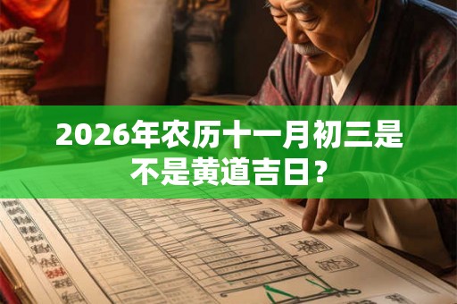 2026年农历十一月初三是不是黄道吉日？