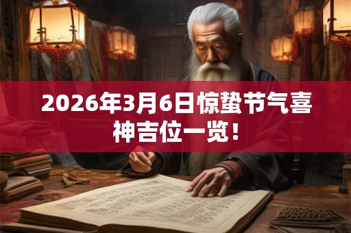2026年3月6日惊蛰节气喜神吉位一览！