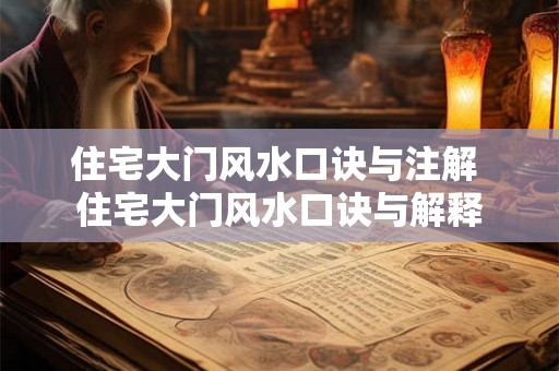 住宅大门风水口诀与注解 住宅大门风水口诀与解释