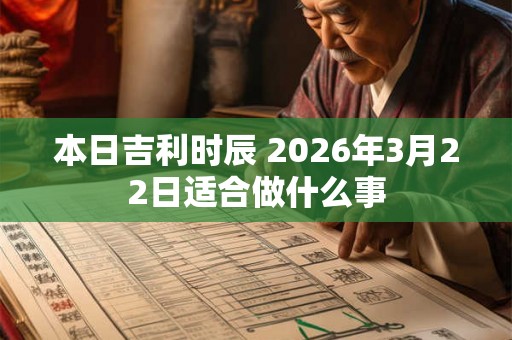 本日吉利时辰 2026年3月22日适合做什么事