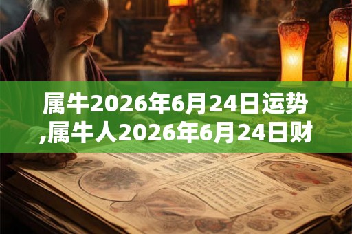 属牛2026年6月24日运势,属牛人2026年6月24日财运,生肖牛2026年6月24日运势