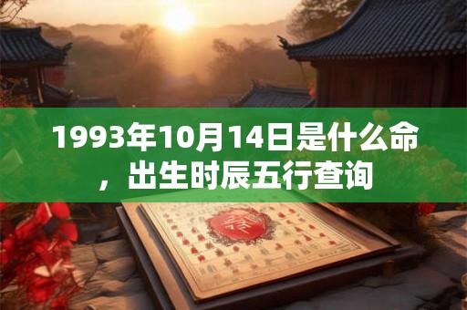 1993年10月14日是什么命，出生时辰五行查询