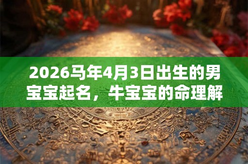 2026马年4月3日出生的男宝宝起名，牛宝宝的命理解析