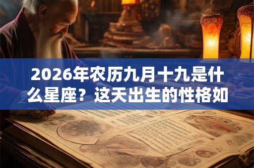2026年农历九月十九是什么星座?这天出生的性格如何? 2026年农历九月十九是什么星座?这天出生的性格如何?