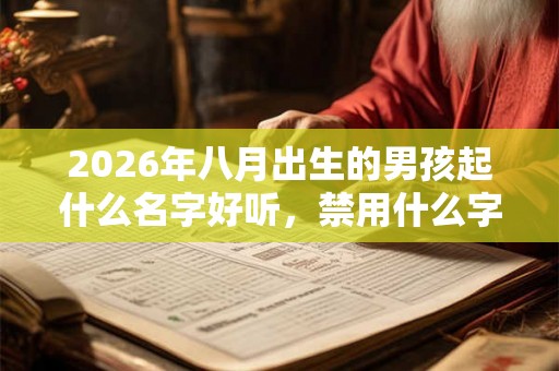 2026年八月出生的男孩起什么名字好听，禁用什么字