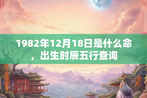1982年12月18日是什么命，出生时辰五行查询